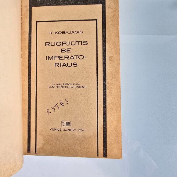 K Kobayashi Rugpjūtis Be Imperatoriaus Book In Lithuanian Language Vintage 1984 - Picture 4 of 8